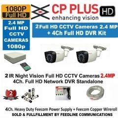 Cp Plus 4CH DVR with 2.4mp Bullet Camera 2Pcs