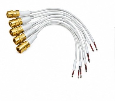 BNC Connector with White Copper Cable